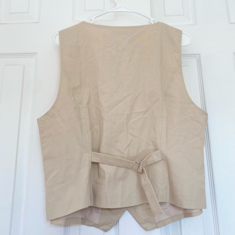 Allegra K sleeveless Solid Button Down V Neck Waistcoat Vest - Picture 10 of 11